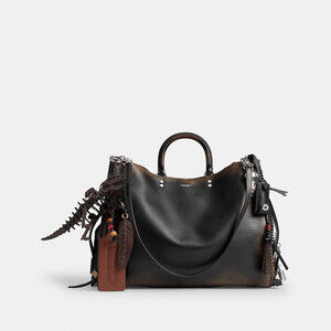 Coach Rogue Bag 40 In Loved Leather With Charms